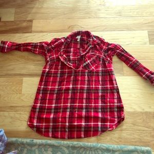Ingrid and Isabel red plaid maternity top